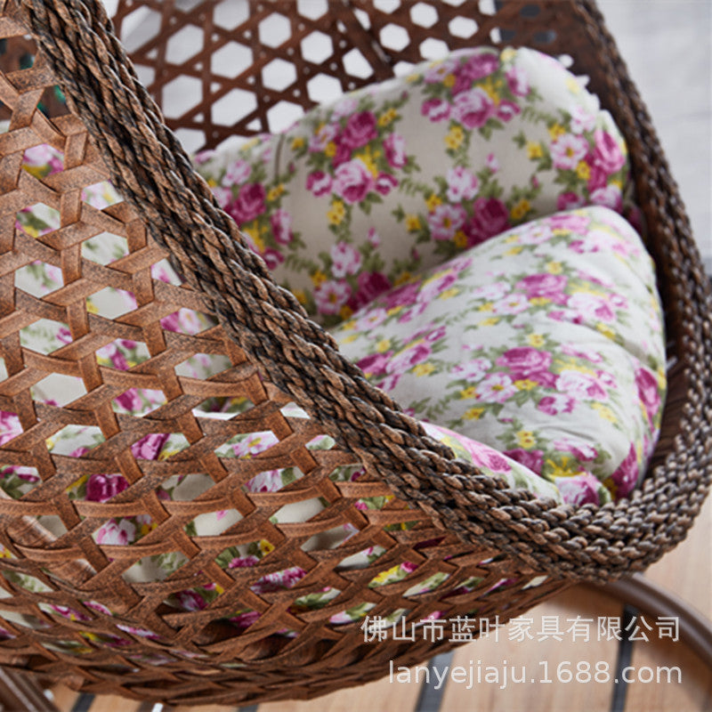 Outdoor Leisure Courtyard Bird's Nest Hanging Basket Imitation Rattan Single Drop Hammock Rattan Swing Rocking Chair Indoor Balcony