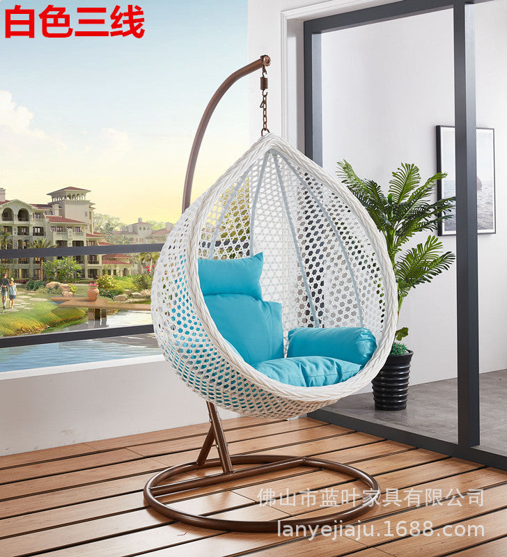 Outdoor Leisure Courtyard Bird's Nest Hanging Basket Imitation Rattan Single Drop Hammock Rattan Swing Rocking Chair Indoor Balcony