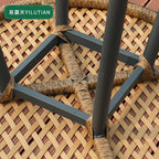 Outdoor Balcony Rattan Chair Combination Suit Rattan Sofa Courtyard Garden Living Room Iron Table And Chair Leisure Rattan Chair