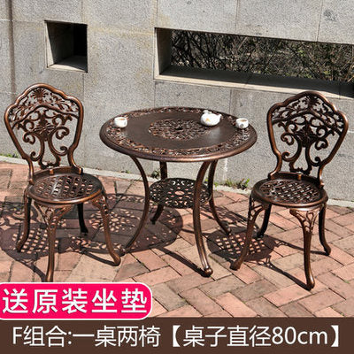 Cast Aluminum Outdoor Combined Tables And Chairs Courtyard Garden Leisure Terrace Balcony Outdoor Tables And Chairs Three Piece Set
