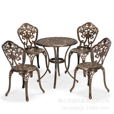 Cast Aluminum Outdoor Combined Tables And Chairs Courtyard Garden Leisure Terrace Balcony Outdoor Tables And Chairs Three Piece Set