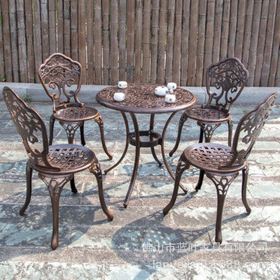 Cast Aluminum Outdoor Combined Tables And Chairs Courtyard Garden Leisure Terrace Balcony Outdoor Tables And Chairs Three Piece Set