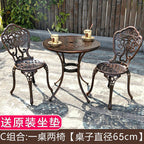 Cast Aluminum Outdoor Combined Tables And Chairs Courtyard Garden Leisure Terrace Balcony Outdoor Tables And Chairs Three Piece Set