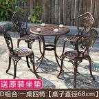 Cast Aluminum Outdoor Combined Tables And Chairs Courtyard Garden Leisure Terrace Balcony Outdoor Tables And Chairs Three Piece Set