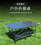 Outdoor Folding Stall Table Portable Light Picnic Barbecue Table Aluminum Alloy Rectangular Egg Roll Publicity Table