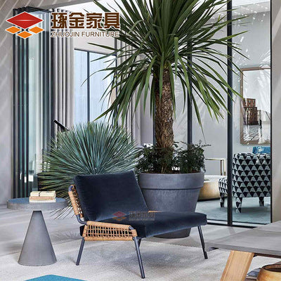 Direct Supply Imitation Rattan Single Chair Living Room Leisure Lazy Sofa Balcony Restaurant Terrace Coffee Table Combination