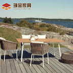 Rattan Table And Chair Combination Villa Hotel Balcony Leisure Single Chair Outdoor Restaurant Table And Chair Rattan Furniture