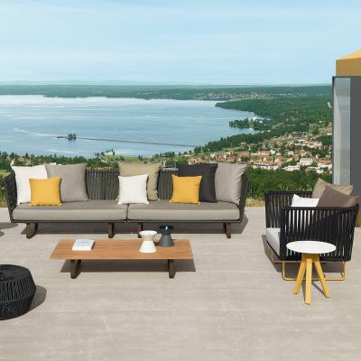 Nordic Outdoor SOFA DOUBLE Outdoor Courtyard Rattan Sofa Outdoor Garden Leisure Corner Sofa Tea Table Combination