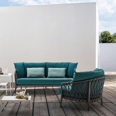 Nordic Outdoor Sofa Designer Rattan Chair Sofa Single Chair Balcony Rattan Sofa Outdoor Courtyard Homestay Furniture