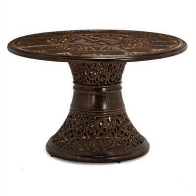 Outdoor Cast Aluminum Tables And Chairs Red Sandalwood Terrace Villa Courtyard Hotel Outdoor European Leisure Iron Furniture Combination