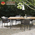 Rattan Table And Chair Combination Villa Hotel Balcony Leisure Single Chair Outdoor Restaurant Table And Chair Rattan Furniture