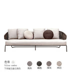 Outdoor Nordic Rattan Sofa Combination Leisure Courtyard Balcony Villa Living Room Rattan Chair Three Person Sofa