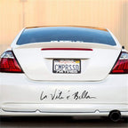 15.7 inch Black La Vita e Bella Reflective Car Sticker