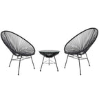 Nordic Outdoor Rattan Chair Three Piece Set Outdoor Balcony Leisure Iron Rattan Chair Tea Table Combination