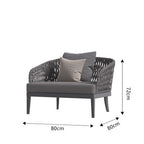 Outdoor Sofa Courtyard Terrace Balcony Three People Leisure Living Room Combination Rattan Art Outdoor Rattan Chair Rattan Sofa