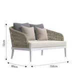 Outdoor Sofa Courtyard Terrace Balcony Three People Leisure Living Room Combination Rattan Art Outdoor Rattan Chair Rattan Sofa