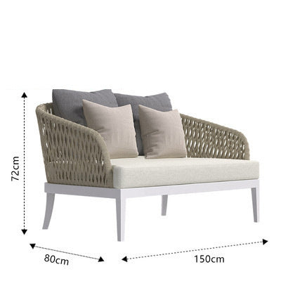 Outdoor Sofa Courtyard Terrace Balcony Three People Leisure Living Room Combination Rattan Art Outdoor Rattan Chair Rattan Sofa