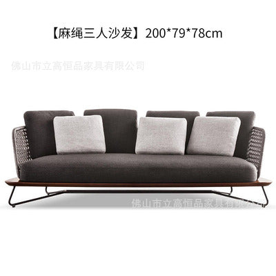 High Quality Designer Rattan Art Sofa Model Room Sales Department Hotel Terrace Outdoor Sofa