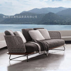 High Quality Designer Rattan Art Sofa Model Room Sales Department Hotel Terrace Outdoor Sofa