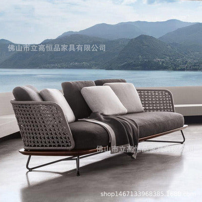 High Quality Designer Rattan Art Sofa Model Room Sales Department Hotel Terrace Outdoor Sofa