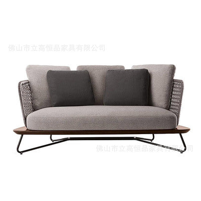 High Quality Designer Rattan Art Sofa Model Room Sales Department Hotel Terrace Outdoor Sofa