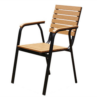 Outdoor Plastic Wood Tables And Chairs Courtyard Garden Leisure Furniture Catering Outdoor Cafe Villa Iron Tables And Chairs