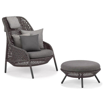 Outdoor Rattan Chair Sofa Combination Terrace Balcony Courtyard Hotel Sunshine Room Rattan Weaving Art Leisure Chair Outdoor Sofa Chair