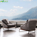 Nordic Outdoor Sofa Small Tea Table Combination Balcony Rattan Chair Table Chair Three Piece Set Courtyard Leisure Living Room Rattan Weaving