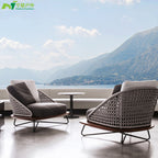 Nordic Outdoor Sofa Small Tea Table Combination Balcony Rattan Chair Table Chair Three Piece Set Courtyard Leisure Living Room Rattan Weaving