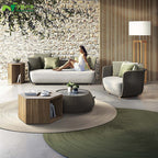 Nordic Outdoor Courtyard Garden Outdoor Sofa Tea Table Combination Sunshine Room Model Room Living Room Hotel Rattan Sofa