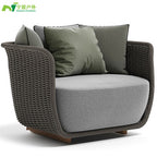 Nordic Outdoor Courtyard Garden Outdoor Sofa Tea Table Combination Sunshine Room Model Room Living Room Hotel Rattan Sofa