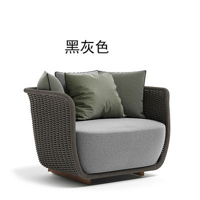Nordic Outdoor Courtyard Garden Outdoor Sofa Tea Table Combination Sunshine Room Model Room Living Room Hotel Rattan Sofa