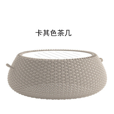 Nordic Outdoor Courtyard Garden Outdoor Sofa Tea Table Combination Sunshine Room Model Room Living Room Hotel Rattan Sofa