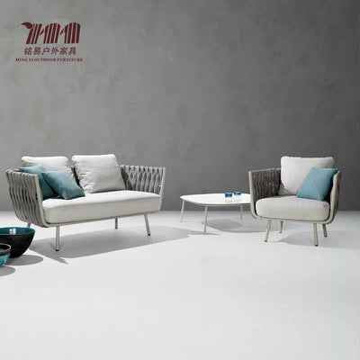 Nordic Outdoor Rattan Chair Sofa Waterproof Sunscreen Outdoor Courtyard Garden Villa Home Stay Hotel Terrace Furniture Combination