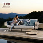 Nordic Outdoor Rattan Chair Sofa Waterproof Sunscreen Outdoor Courtyard Garden Villa Home Stay Hotel Terrace Furniture Combination