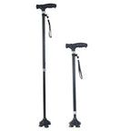 Thickened aluminum alloy retractable four legged walking stick, adjustable height elderly walking stick, anti-skid elderly climbing stick