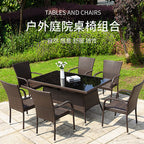 Rattan Chair Combination Outdoor Leisure Courtyard Rattan Table And Chair Tea Table Combination Outdoor Balcony Table And Chair Outdoor Rattan Table And Chair