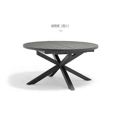 Outdoor Balcony Outdoor Tables And Chairs Courtyard Leisure All Aluminum Stretch Dining Table Combination Outdoor Sunscreen Antirust Tables And Chairs