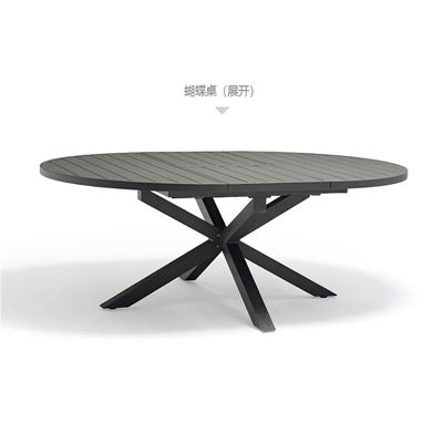 Outdoor Balcony Outdoor Tables And Chairs Courtyard Leisure All Aluminum Stretch Dining Table Combination Outdoor Sunscreen Antirust Tables And Chairs