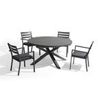 Outdoor Balcony Outdoor Tables And Chairs Courtyard Leisure All Aluminum Stretch Dining Table Combination Outdoor Sunscreen Antirust Tables And Chairs