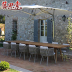 Modern Nordic Simple Outdoor Tables And Chairs Garden Courtyard Balcony Rattan Tables And Chairs Overhead Floor Outdoor Rattan Chairs