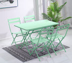 Qingjia Folding Macarone Balcony Cafe Milk Tea Shop 5-piece Tea Table Simple Leisure Iron Tables And Chairs