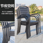 Outdoor Plastic Wood Table And Chair Combination Outdoor Leisure Cafe Table And Chair Courtyard Garden Balcony Plastic Wood Aluminum Table And Chair