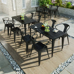 Nordic Rock Board Outdoor Table And Chair Combination Open-air Courtyard Negotiation Table And Chair One Table And Four Chairs Outside The Coffee Shop