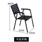 Outdoor Plastic Wood Table And Chair Combination Outdoor Leisure Cafe Table And Chair Courtyard Garden Balcony Plastic Wood Aluminum Table And Chair