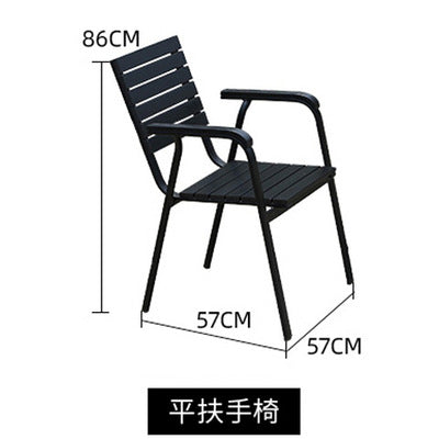Outdoor Plastic Wood Table And Chair Combination Outdoor Leisure Cafe Table And Chair Courtyard Garden Balcony Plastic Wood Aluminum Table And Chair