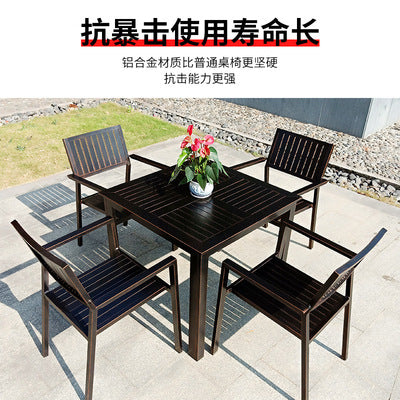 Direct Supply Of Outdoor Aluminum Alloy Plastic Wood Tables And Chairs Garden Balcony Night Square Restaurant Outdoor Beach Rattan Chair