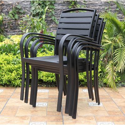 Qianmu Outdoor Iron Plastic Wood Table And Chair Combination Balcony Garden Outdoor Open-air Courtyard Cafe Dining Table And Chair