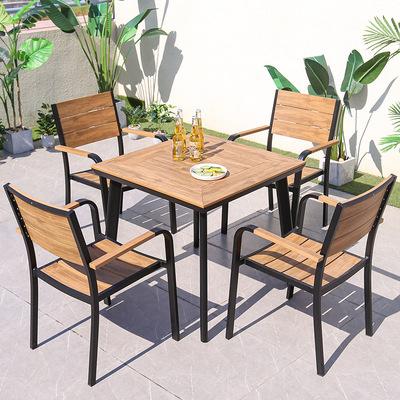 Outdoor Leisure Tables And Chairs Outdoor Nordic Courtyard Outdoor Terrace Plastic Wood Tables And Chairs Combined Furniture Outside The Balcony