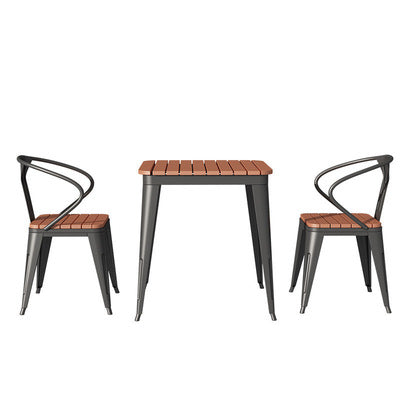 Nordic Courtyard Tables And Chairs Balcony Outdoor Leisure Tables And Chairs Combination Outdoor Iron Leisure Plastic Wood Tables And Chairs